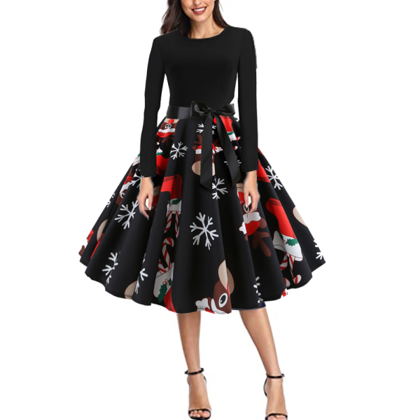 Women's Vintage Christmas Dress Cocktail Party Dress Holiday