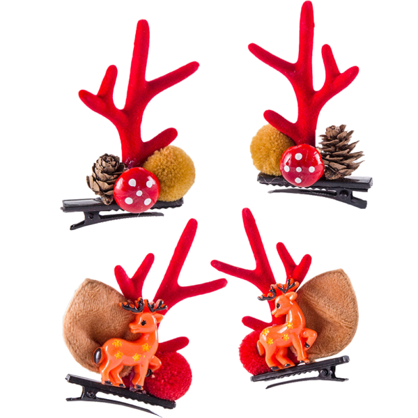 Christmas Hair Clip - Cute Antlers Ears Hair Accessory for