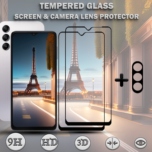 SAMSUNG A15 5G Skärmskydd 2-Pack & Linsskydd - 9H Härdat Glas