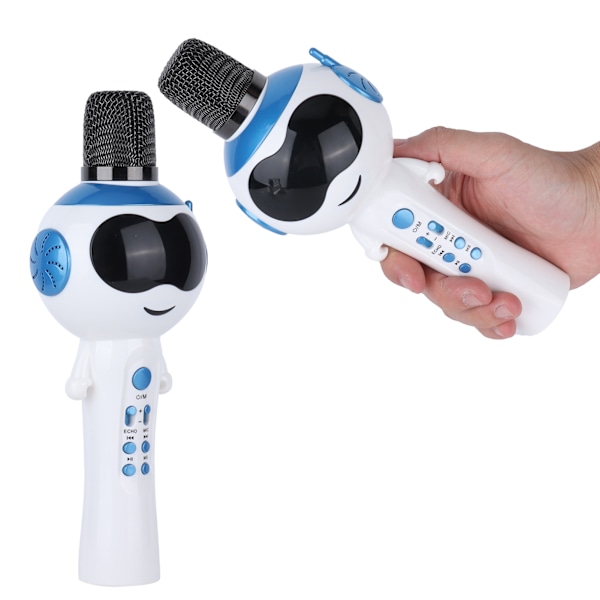 Bluetooth Mikrofon Trådlös Barnmikrofon med Ljudläge Intelligent Funktion Blå