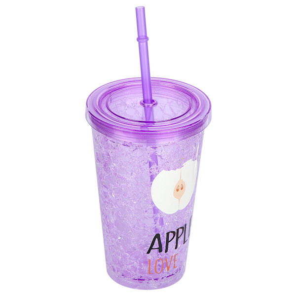 Plast Smoothie Kopp med Sugrör Bärbar Isdryck Mugg för