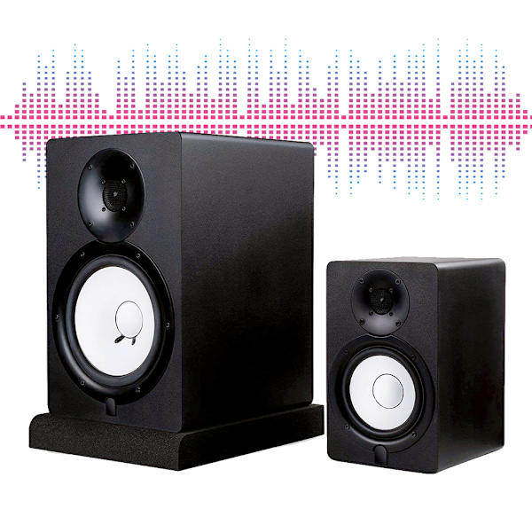 2 st Studio Monitor Isolering Pads Hög Densitet Akustisk Skum