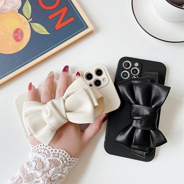 Bowknot Läderrem TPU Skal iPhone 13 - Svart