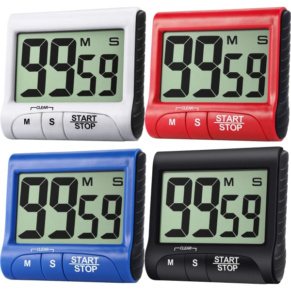 4 st digital kökstimer Stor display Kökslarm