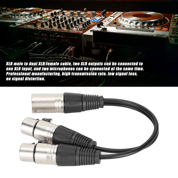 XLR Hane till Dubbel XLR Hona Kabel Mikrofon Stereo Balanserad Anslutningssladd för Ljudadapter Vit 0.25m / 0.8ft