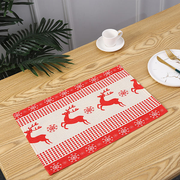 Christmas Table Mats Placemats Set of 4 Winter Holiday Xmas
