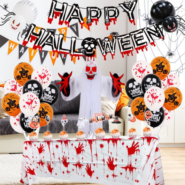 Halloween Dekorationer Set Halloween Ballong Set Blodig