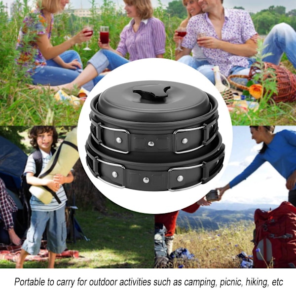 8-delad bärbar utomhus resecamping picknick köksutrustning