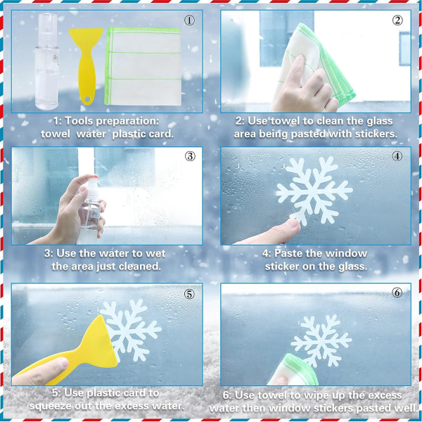 2 sets of multi-color optional static snowflake window glass