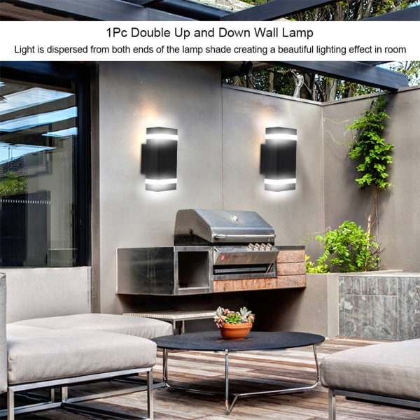 1 st dubbel upp och ner vägglampa inomhus utomhus hem sovrum dekor lampa LED-lampor ingår