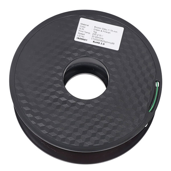 PLA Filament Dubbel Färg Grön Peach Röd Silkeslen Glansfull Utseende 3D-skrivarfilament 1.75mm