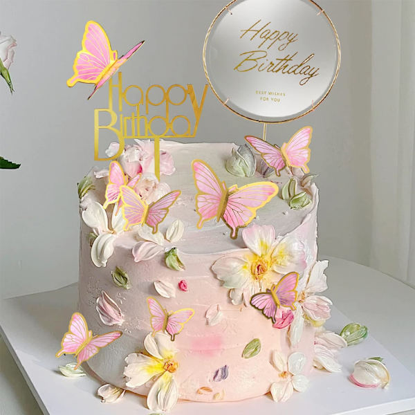 50 st fjärils cupcake toppers födelsedag bröllop fest tårta vägg