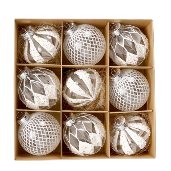 9Pcs Christmas Ball Ornaments 80mm/3.15" Shatterproof Colorful