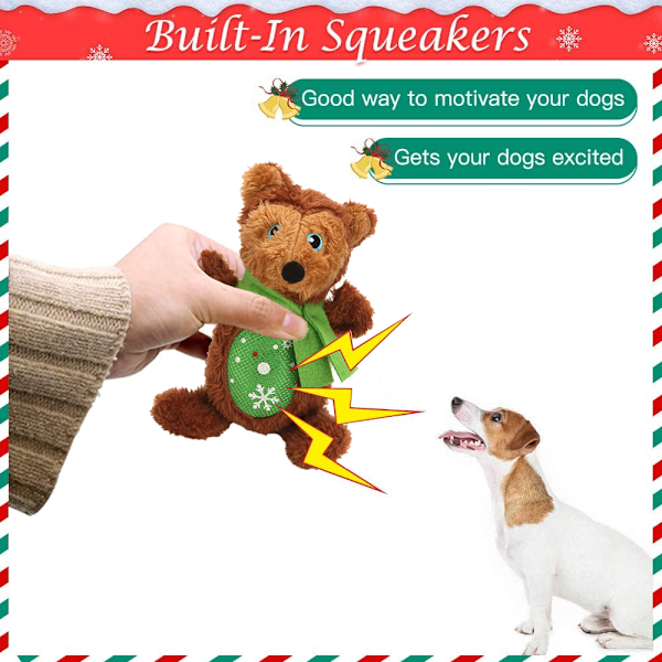 Christmas Plush Dog Toys - Stuffed Chew Toys Puppy Interactive