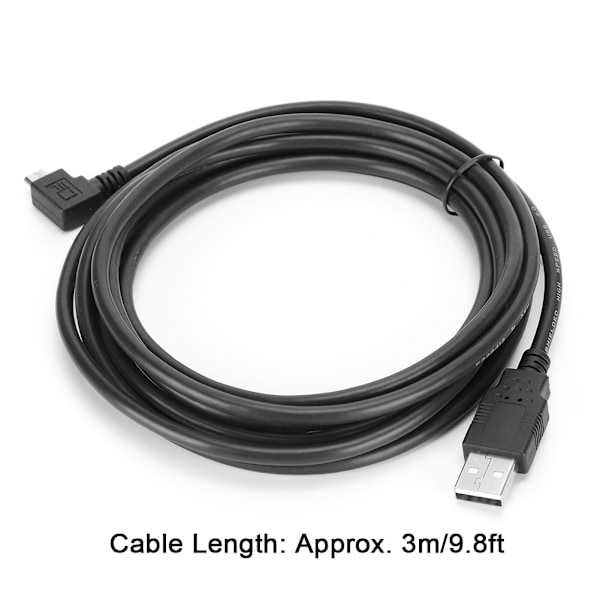 D0106 90 Grader Micro USB Vänster Vinkel till USB Laddningskabel Adapter 3M för Samsung