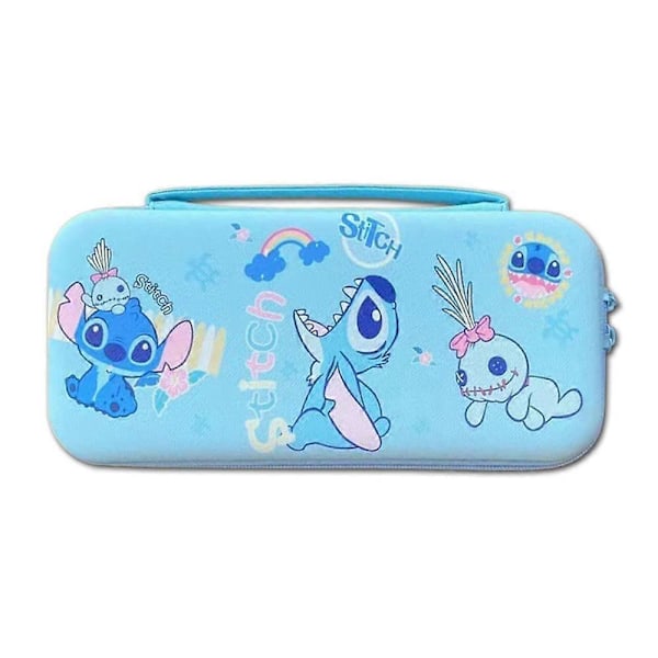 Söt Switch-väska för Nintendo Switch OLED, Kawaii Hårdskaligt Bärbart Reseväska med 12 Spelkortplatser, Inre Skydd (Blå)