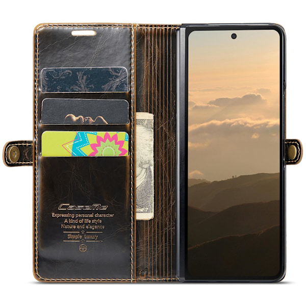 CaseMe Samsung Z Fold6 Plånboksfodral - Brun Brun