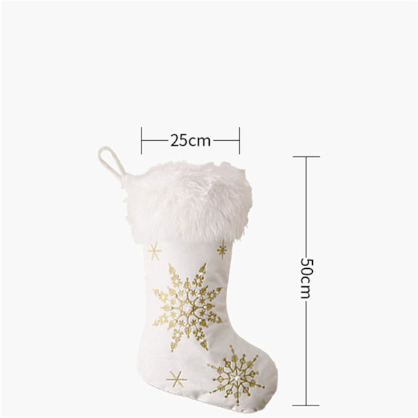 Imitation Pearls Snowflake Print Weihnachtsstrumpf Kreative