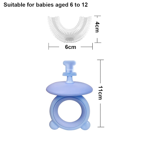 2-pack U-formad barntandborste, silikontandborste med