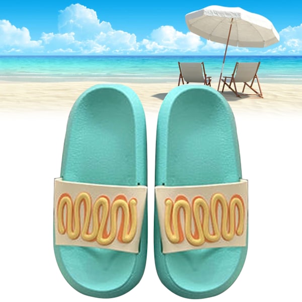 Dam Slides Sandal Lättvikt Mjuk Halkfri Trendig Bekväm Öppen Tå Slides Tofflor Grön 38/39