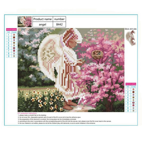 DIY Rhinestone Broderi Korsstygn Diamantmålning Konst