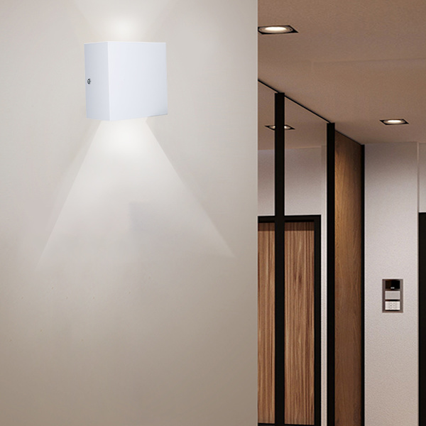 6W LED kvadratisk aluminium vägglampa för sovrum sänggavel korridor inomhus dekorationsljus