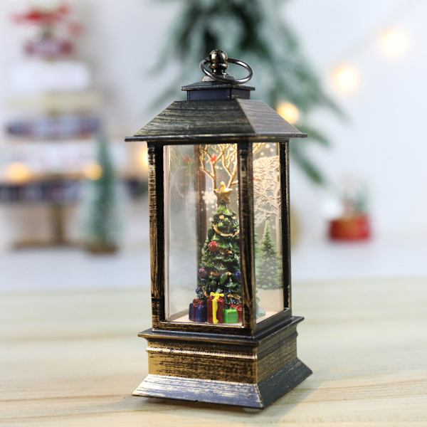 Lighted Snow Globe Christmas Lantern, Battery Operated Snow