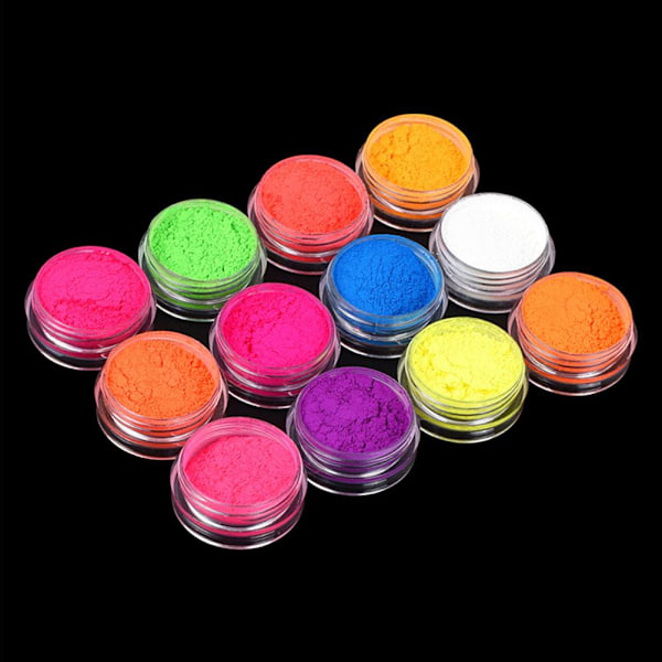 Lysande pigment för mångsidig konst, självlysande pulver förstärker nagelkonst, kropp och hantverk med livfull neonfärg och fluorescerande matt finish