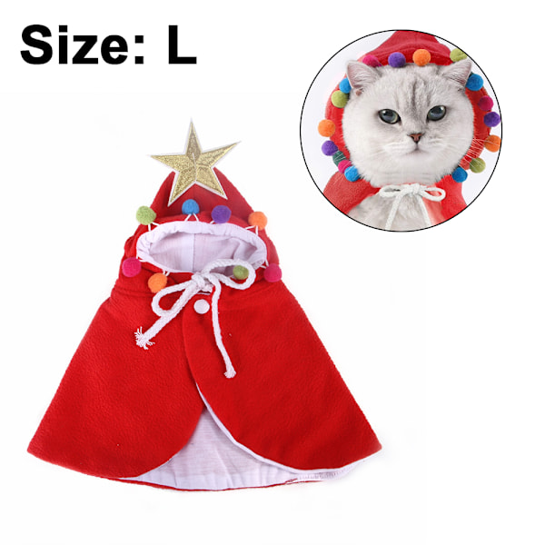 Pet Christmas Costume Puppy Xmas Cloak,for Cats and Small to