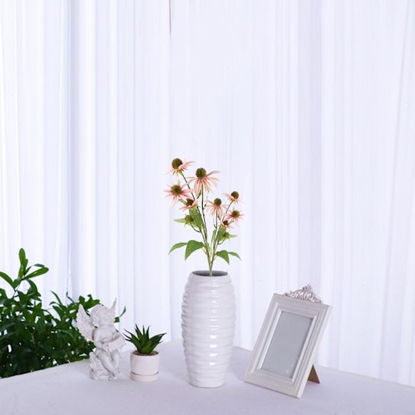 5 Huvuden Konstgjord Echinacea Purpurea Blomma för Hembord