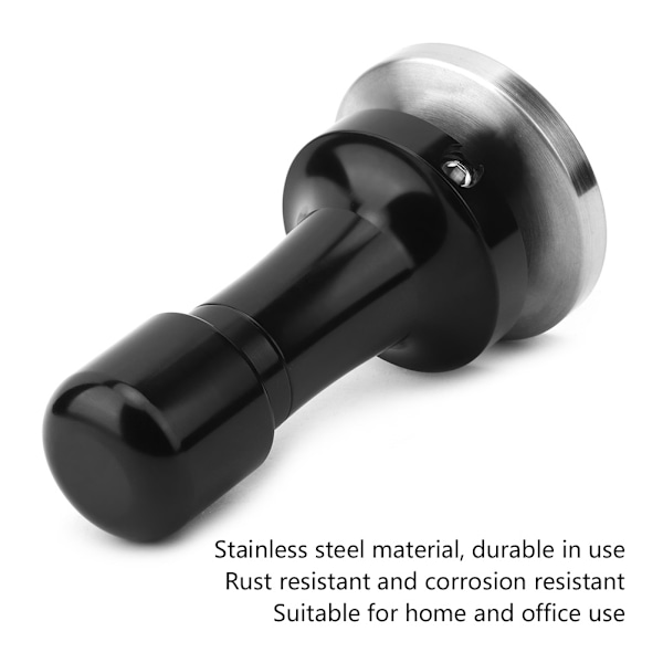 Professionell Espresso Tamper, Ergonomiskt Handtag Rostfritt Stål Bas Kaffebönpress med Fjäderjusterbart Tryck för Hemmakontor Bryggning (58mm)