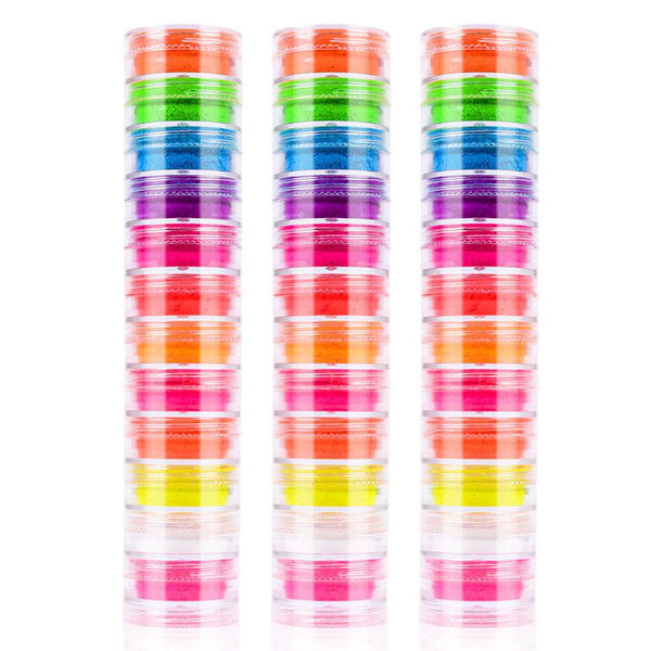 Lysande pigment för mångsidig konst, självlysande pulver förstärker nagelkonst, kropp och hantverk med livfull neonfärg och fluorescerande matt finish