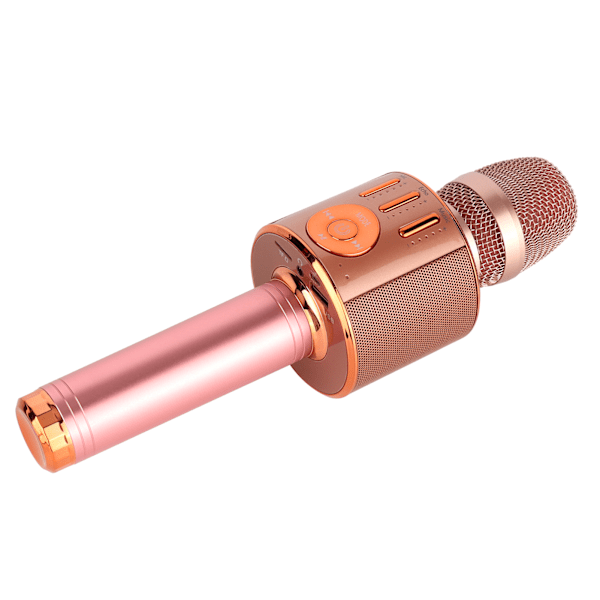 Bluetooth Mikrofon Trådlös Karaoke Maskin Handhållen Portabel Karaoke Mikrofon Högtalare Roséguld