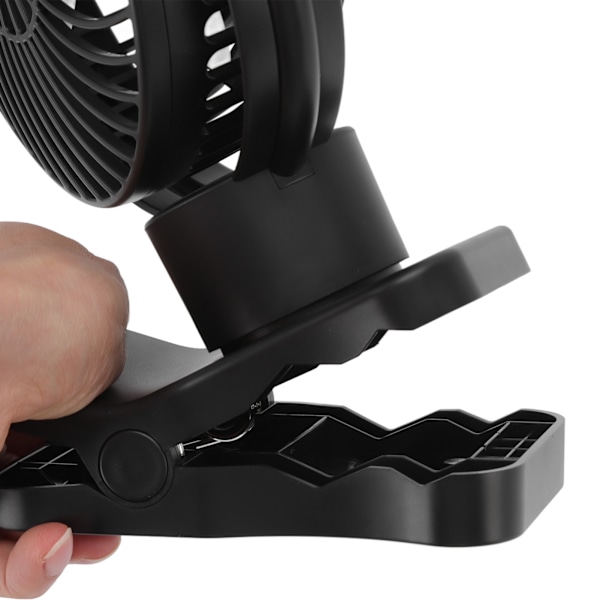 Portabel Fläkt, Clip-on Fläkt med 4000mAh Batteri, Tyst Mini Fläkt Oscillerande Fläkt med Lågt Ljud och Stark Vind för Utomhuscamping, Robust Klämma för