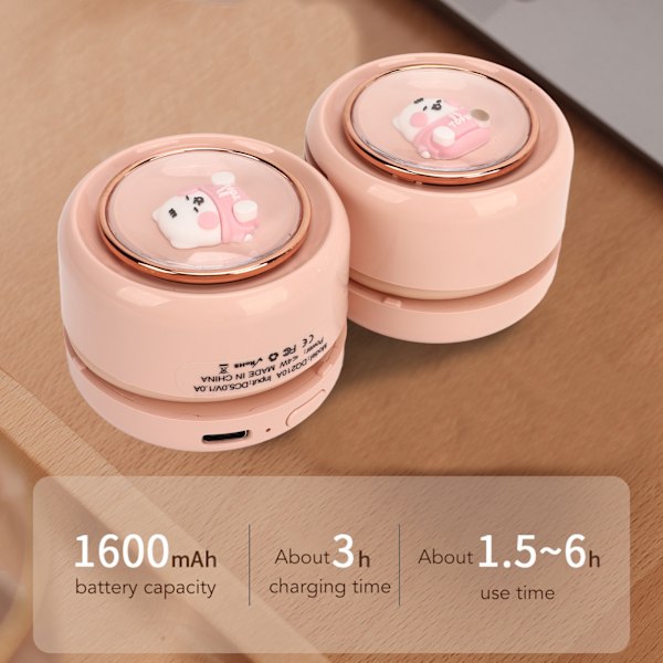 USB Halsfläkt Multifunktionell Tyst 3 Hastighetsjustering Kraftfull Bärbar Halsfläkt för Utomhuscamping Resor Rosa