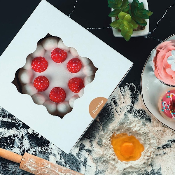 10 st Muffinlådor - Muffinbehållare med Fönster, Livsmedelsgodkänd Muffinshållare Enkel Transport och Presentation Style 1