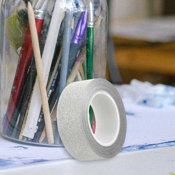 2 x 10 m dekorativ glittertejp, självhäftande, för pyssel, silverpapper