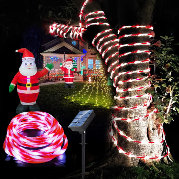 Solar outdoor Rope Lights 33ft 100LED Candy-color Waterproof