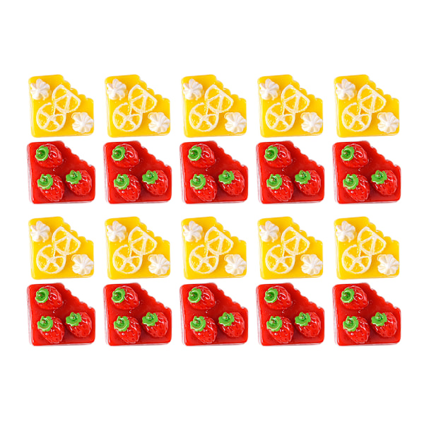 20 st Dekorationsaccessoarer, Tårtdekoration för Hantverkstillbehör Mobilskalsdekor Yellow+Red