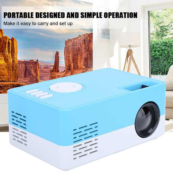 1080p Full High Definition LED Portabel Projektor Smart Hemmabio Blå Vit 100‑240VAU Kontakt