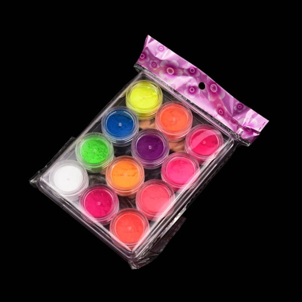 Lysande pigment för mångsidig konst, självlysande pulver förstärker nagelkonst, kropp och hantverk med livfull neonfärg och fluorescerande matt finish