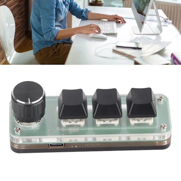 Kompakt Makro Gaming Keypad, Programmerbart Gamingtangentbord Med Innovativ Rattfunktion Och Justerbar Höjd, Perfekt För Gamingredigering