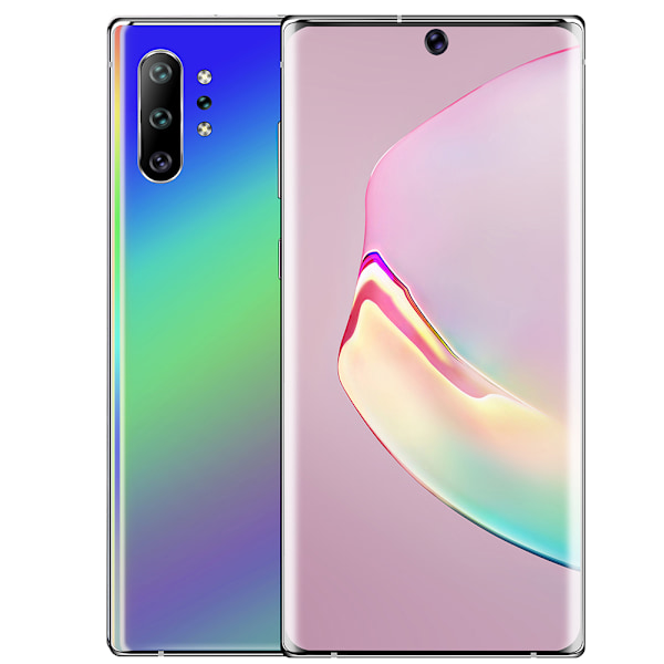 NOTE10+ 6,5-tums Stor HD-Skärm 13MP+23MP 6+64G Metall Smartphone Gradient Lila 100-240VUK