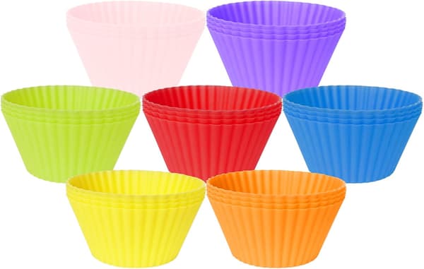 20-pack silikonbakformar, 7 färger 6,7 cm muffinsformar, återanvändbar cupcake-form, non-stick bakform