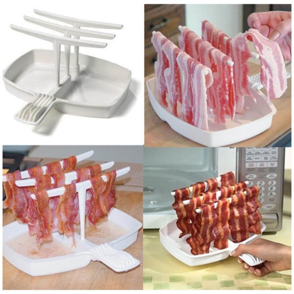 Mikrovågsugnsbaconkokare Hälsosam Frukost Mikrovågsugn Bacon