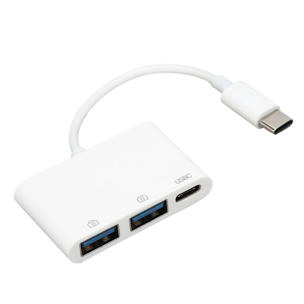Effektiv Adapter för iPhone iPad, Multifunktionell OTG-Hubb med Höghastighetsöverföring, 3 i 1 USB-HUBB för Snabb Dataöverföring och Varierad Lagring