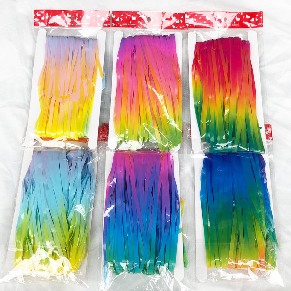 Maple leaf Foil Fringe Curtains - 2 pcs 1x2m Sparkle Metallic