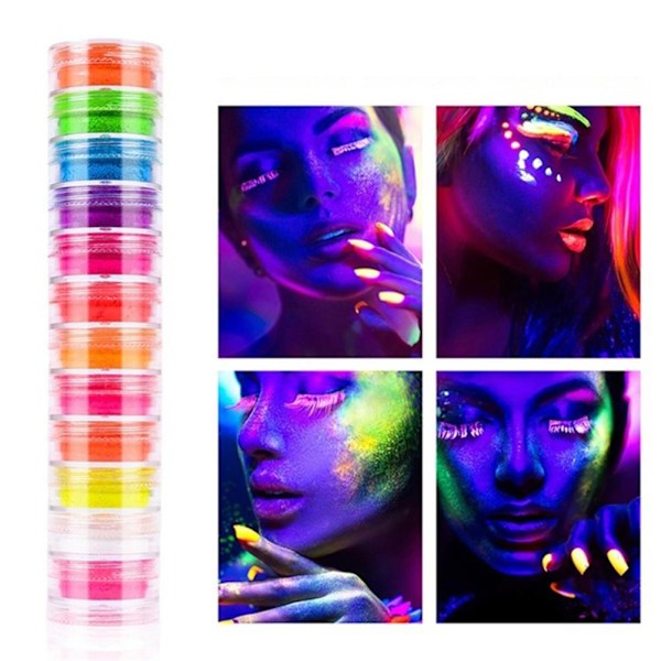 Lysande pigment för mångsidig konst, självlysande pulver förstärker nagelkonst, kropp och hantverk med livfull neonfärg och fluorescerande matt finish