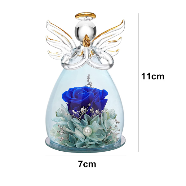Angel immortal flower, rose glass cover, Christmas Valentine's