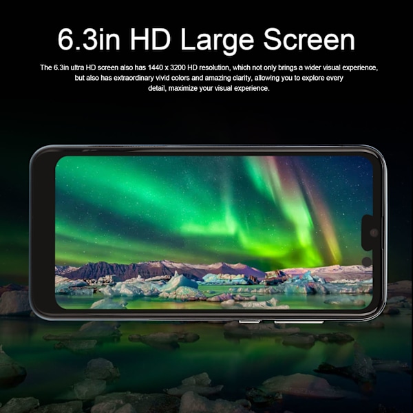 6,3-tums Mobiltelefon 4G-nätverk för Android 12 6GB RAM 128GB ROM MTK6889 Deca Core 7800mAh 1440x3200 8MP Front 16MP Bakre Guld 100‑240V EU-kontakt